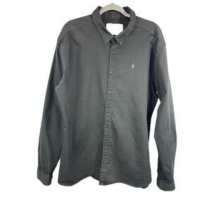 Father Sons Black Stretch Slim Fit Shirt XXXL Mens Muscle Fit Long Sleeve FS295E